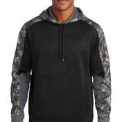 Front view of Sport-Wick® Mineral Freeze Fleece Colorblock Hooded Pullover