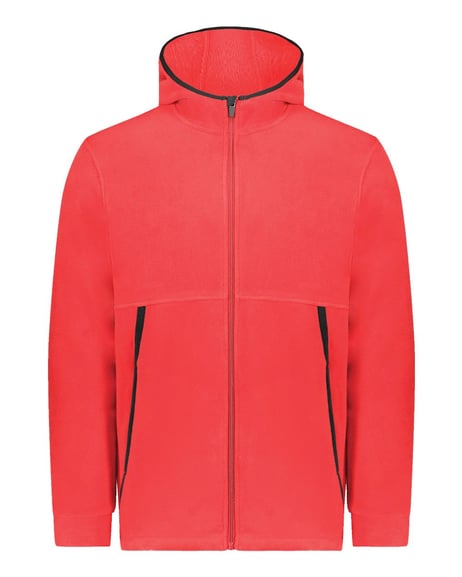 Front view of Eco Revive™ Youth Polar Fleece Hooded Full-Zip Jacket