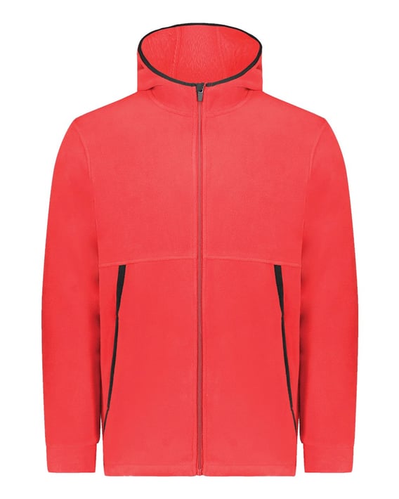 Front view of Eco Revive™ Youth Polar Fleece Hooded Full-Zip Jacket