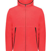 Front view of Eco Revive™ Youth Polar Fleece Hooded Full-Zip Jacket
