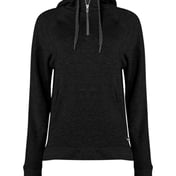 Front view of FitFlex Women’s French Terry Hooded Quarter-Zip