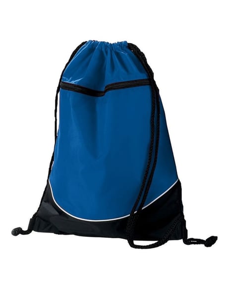 Front view of Tri-Color Drawstring Backpack