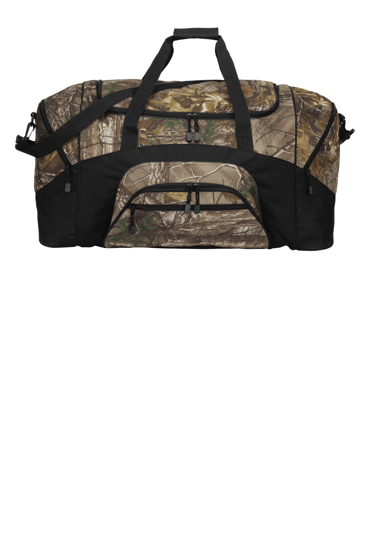 Front view of Camouflage Colorblock Sport Duffel