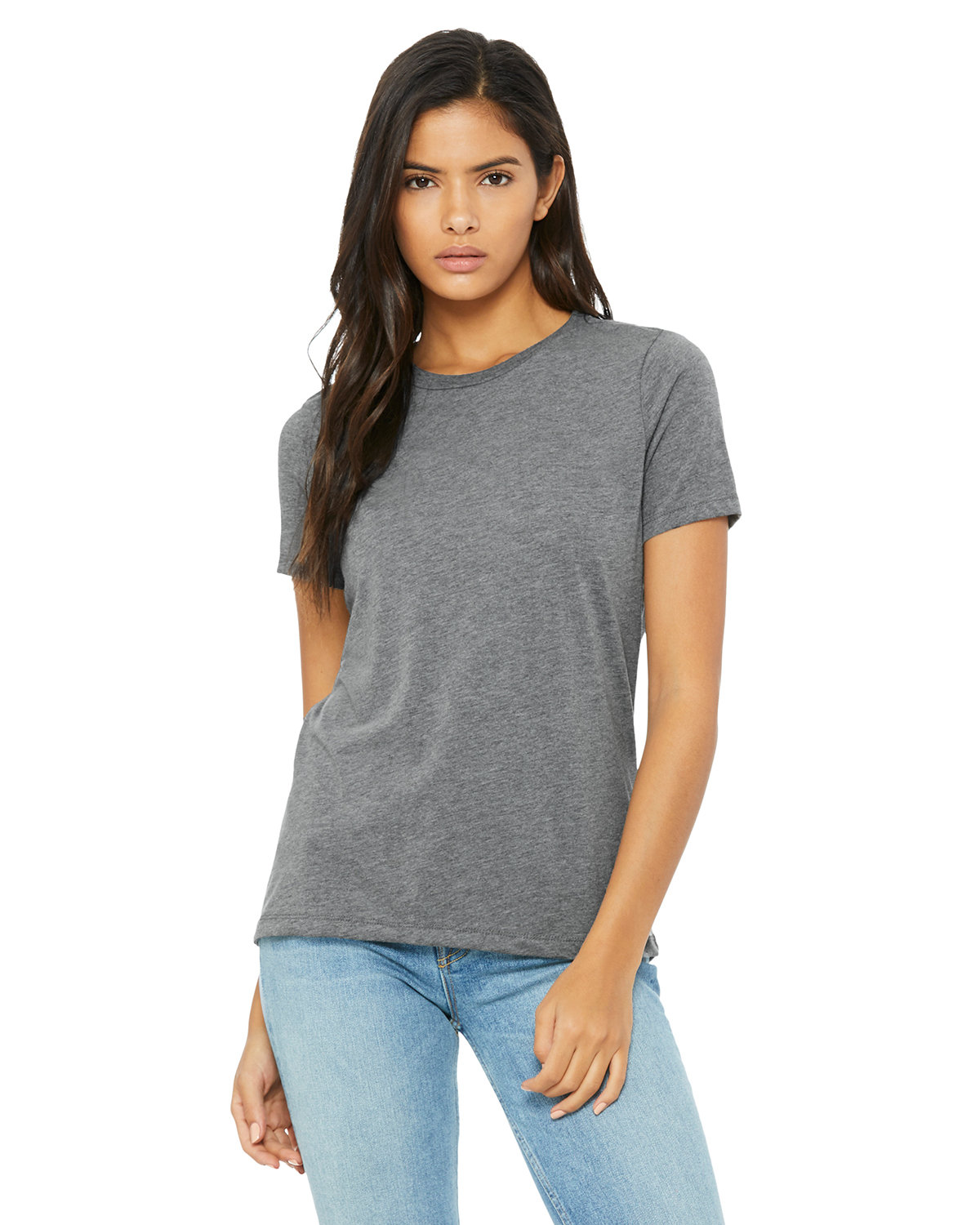 Front view of Ladies’ Relaxed Triblend T-Shirt