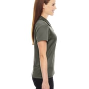 Side view of Ladies’ Exhilarate Coffee Charcoal Performance Polo With Back Pocket