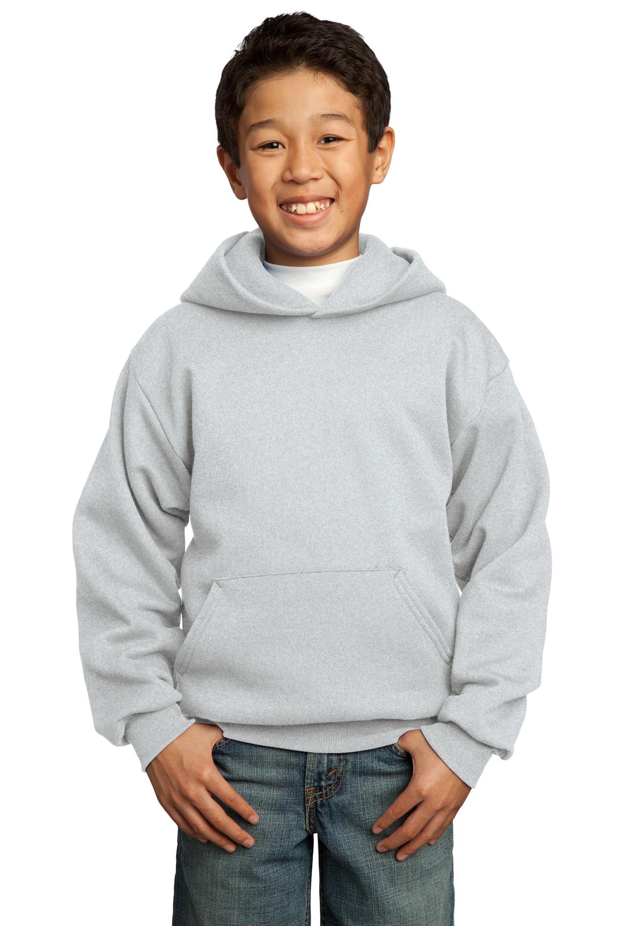 Front view of Youth Core Fleece Pullover Hooded Sweatshirt