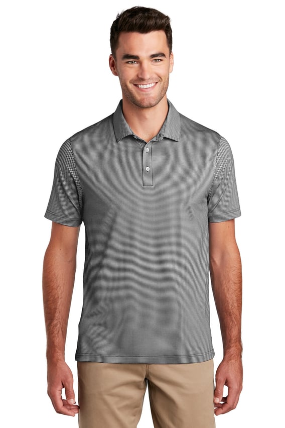 Front view of Gingham Polo