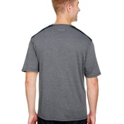 Back view of Men’s Tourney Heather Color Block T-Shirt