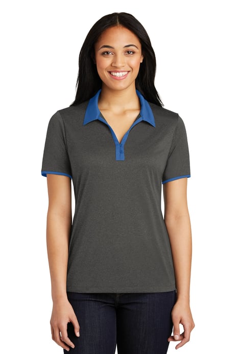 Front view of Ladies Heather Contender&trade; Contrast Polo