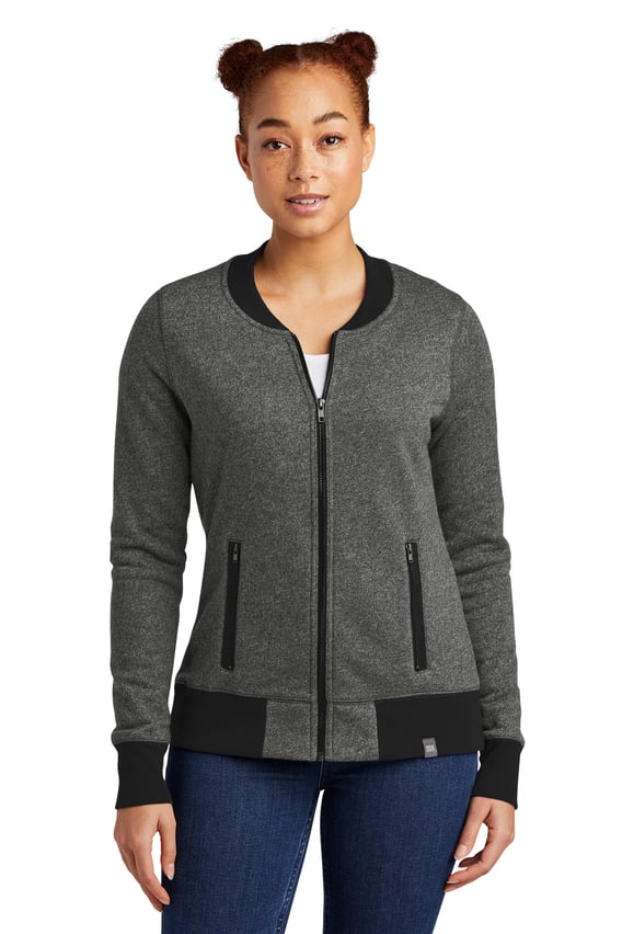 Front view of Ladies French Terry Baseball Full-Zip