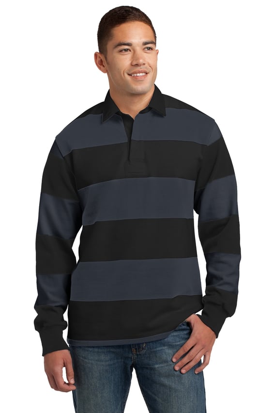 Front view of Classic Long Sleeve Rugby Polo