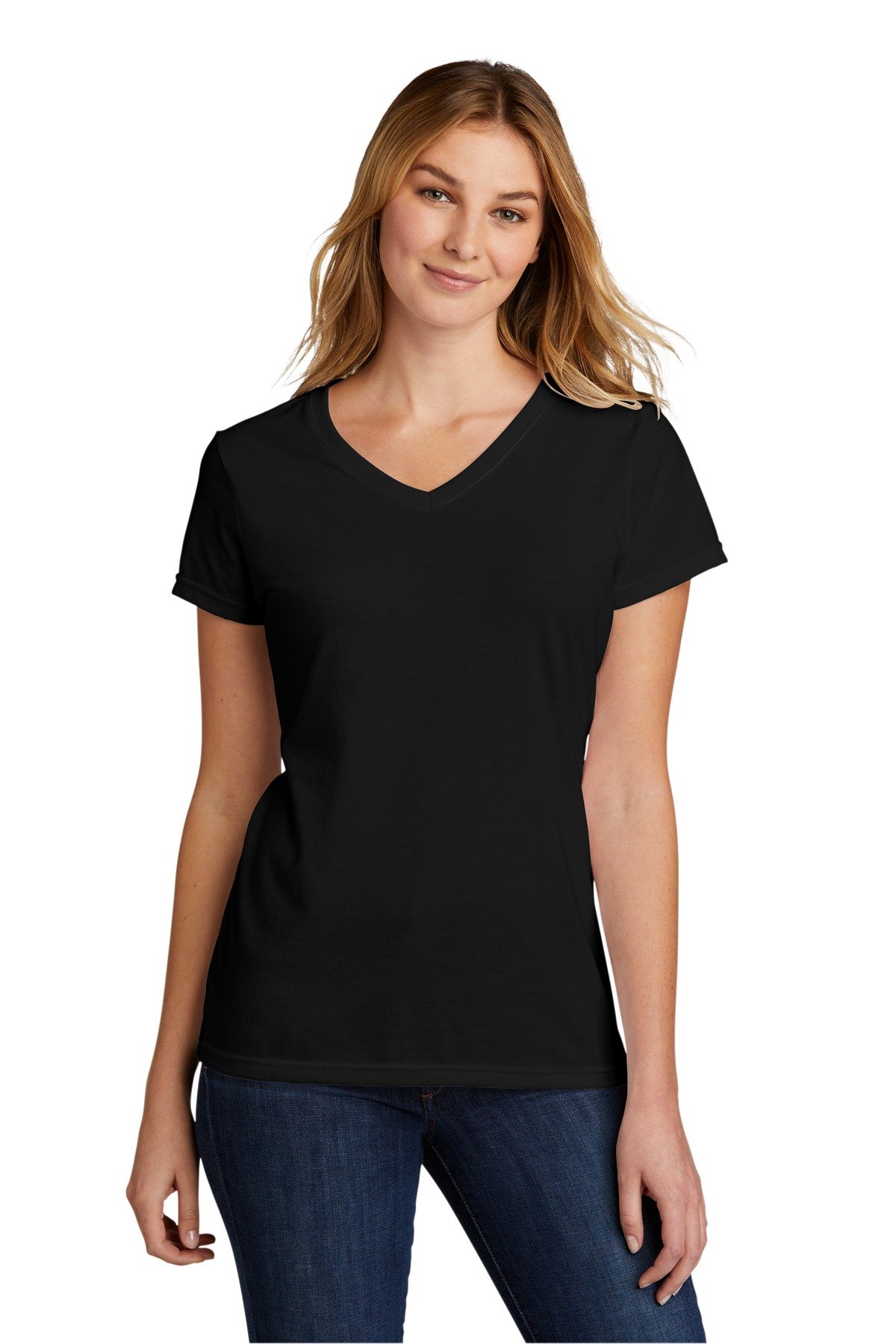 Front view of Ladies Tri-Blend V-Neck Tee