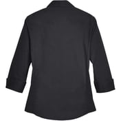 Back view of Women’s Perfect Fit™ Three-Quarter Sleeve Stretch Poplin Dress Shirt