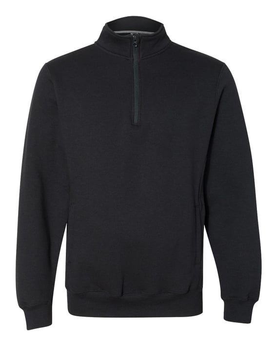 Front view of Dri Power® Quarter-Zip Cadet Collar Sweatshirt