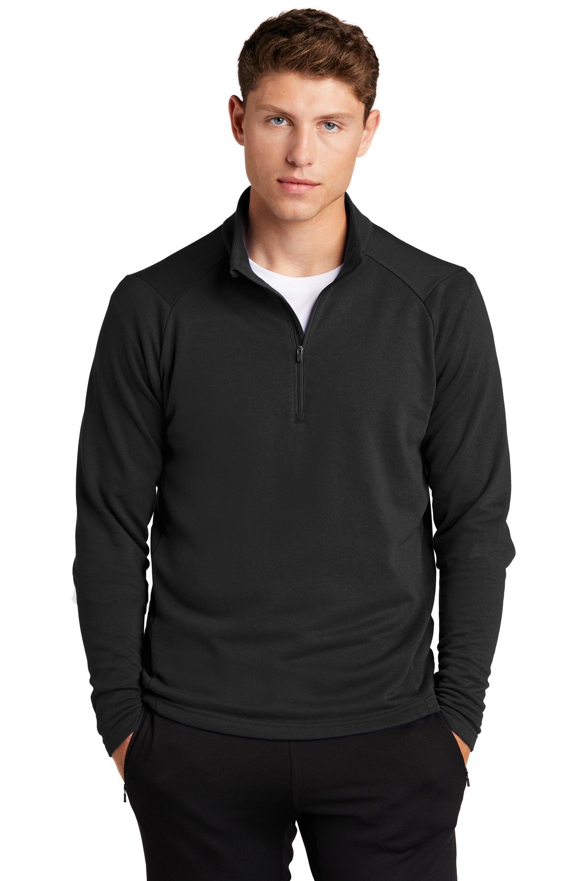 Front view of Lightweight French Terry 1/4-Zip Pullover