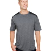 Front view of Men’s Tourney Heather Color Block T-Shirt