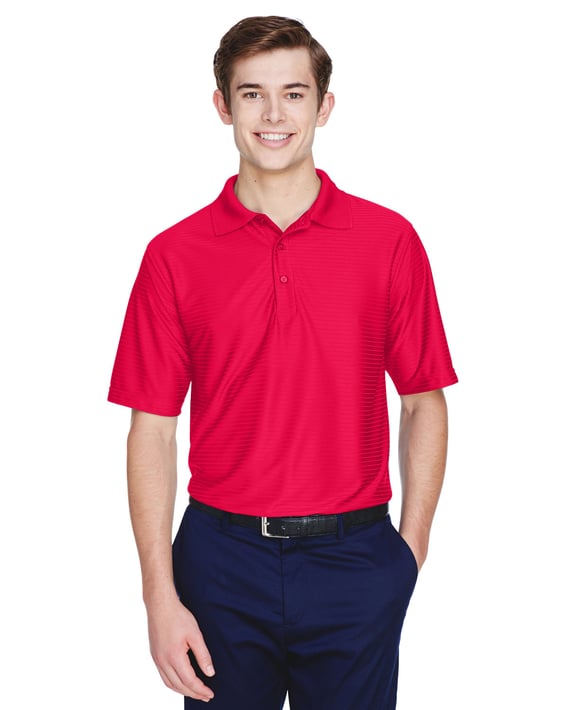 Front view of Men’s Cool & Dry Elite Tonal Stripe Performance Polo