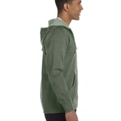 Side view of Unisex Heathered Full-Zip Hooded Sweatshirt