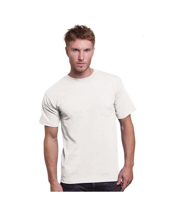 Front view of Unisex Union-Made 6.1 Oz.Cotton Pocket T-Shirt