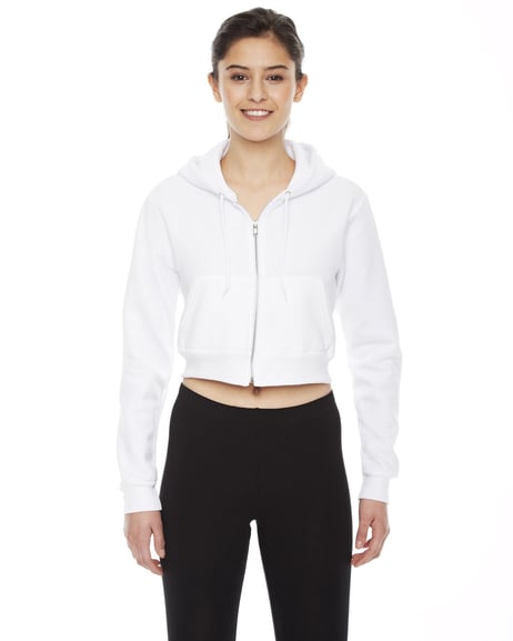 Front view of Ladies' Cropped Flex Fleece Zip Hoodie