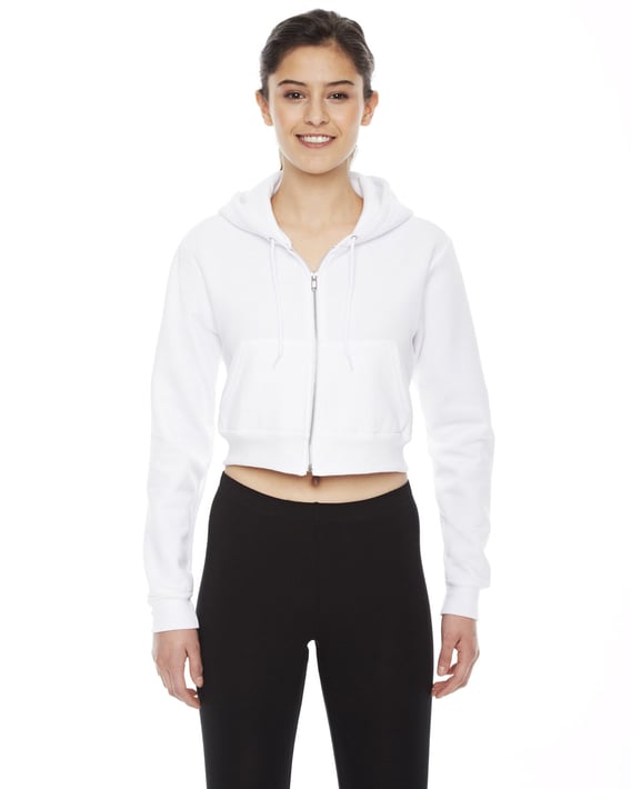 Front view of Ladies’ Cropped Flex Fleece Zip Hoodie
