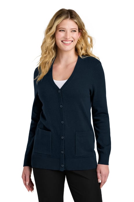 Front view of Women's Easy Care Button-Up Cardigan Sweater