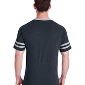 Back view of Adult TRI-BLEND Varsity Ringer T-Shirt