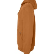 Side view of Woodland Fleece Hooded Pullover