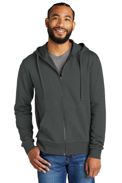 Front view of Unisex Organic French Terry Full-Zip Hoodie
