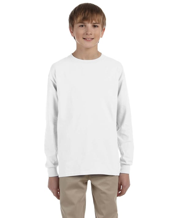 Front view of Youth DRI-POWER® ACTIVE Long-Sleeve T-Shirt