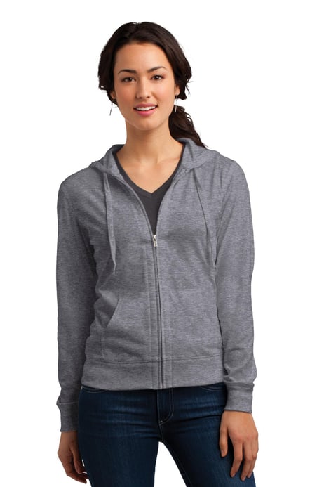 Front view of Women's Fitted Jersey Full-Zip Hoodie