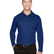 Front view of CrownLux Performance® Men’s Plaited Long Sleeve Polo