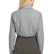 Back view of Ladies Plaid Pattern Easy Care Shirt