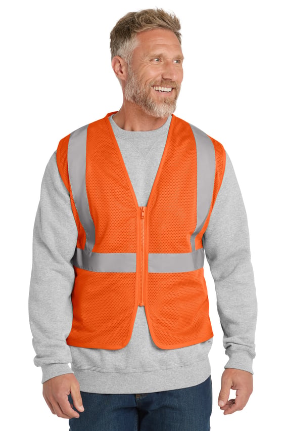 Front view of ANSI 107 Class 2 Economy Mesh Zippered Vest