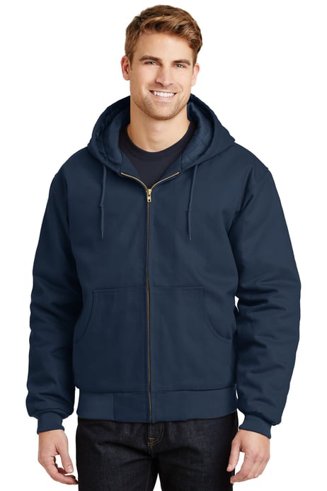 Front view of Duck Cloth Hooded Work Jacket