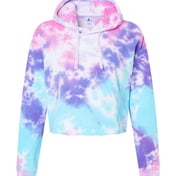 Front view of Women’s Tie-Dyed Crop Hooded Sweatshirt