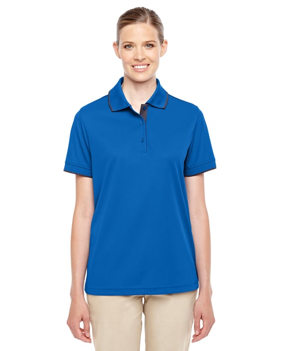 Front view of Ladies’ Motive Performance Piqué Polo With Tipped Collar