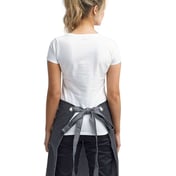 Back view of Domain Contrast Denim Waist Apron With Pocket