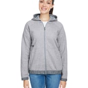 Front view of Ladies’ Hustle Full-Zip Hooded Sweatshirt