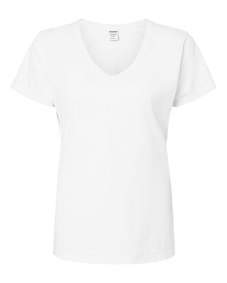 Front view of Garment-Dyed Women's V-Neck T-Shirt