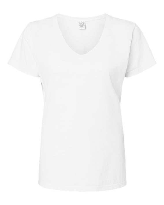 Front view of Garment-Dyed Women’s V-Neck T-Shirt