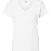 Front view of Garment-Dyed Women’s V-Neck T-Shirt