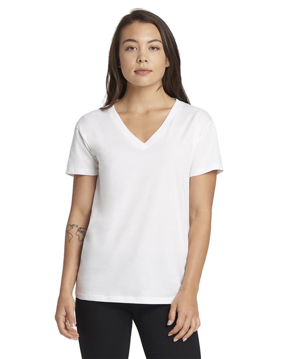 Front view of Ladies’ Relaxed V-Neck T-Shirt