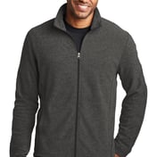 Front view of Heather Microfleece Full-Zip Jacket