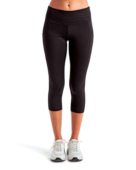 Front view of Women's Three-Quarter Performance Leggings