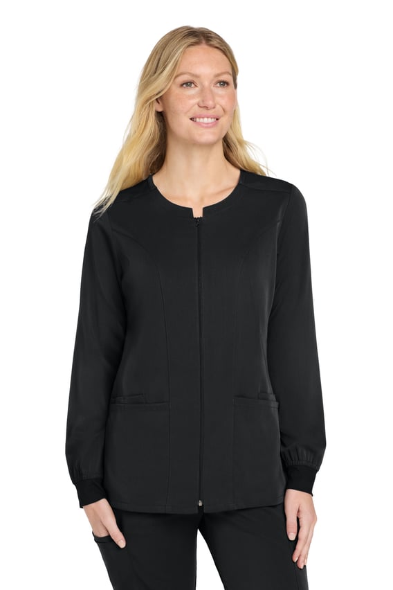 Front view of Women’s Premiere Flex Full-Zip Scrub Jacket
