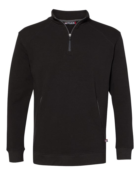 Front view of FitFlex French Terry Quarter-Zip Sweatshirt