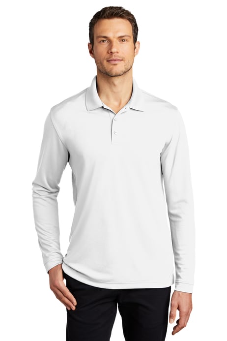 Front view of Dry Zone &reg; UV Micro-Mesh Long Sleeve Polo
