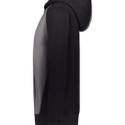 Side view of Youth Eco Revive™ Three-Season Triblend Fleece Full-Zip Hooded Sweatshirt