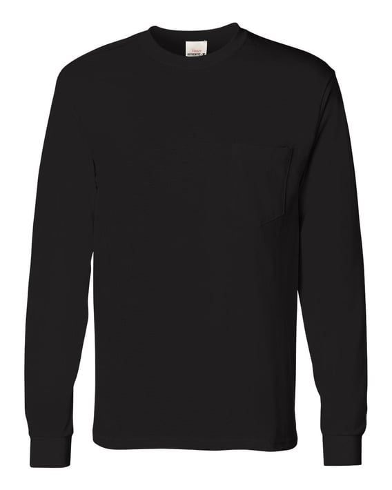 Front view of Authentic Long Sleeve Pocket T-Shirt